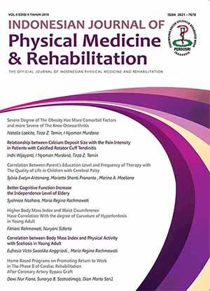 					View Vol. 5 No. 01 (2016): Indonesian Journal Of Physical Medicine and Rehabilitation
				