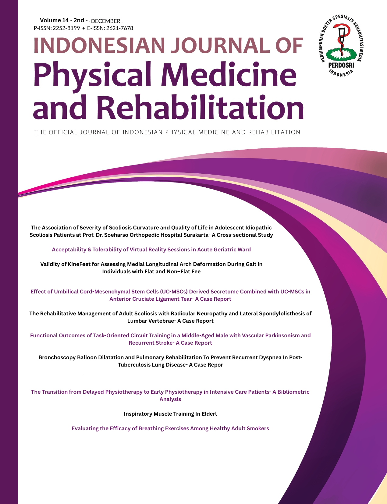 					View Vol. 14 No. 2 (2025): Indonesian Journal Of Physical Medicine and Rehabilitation
				